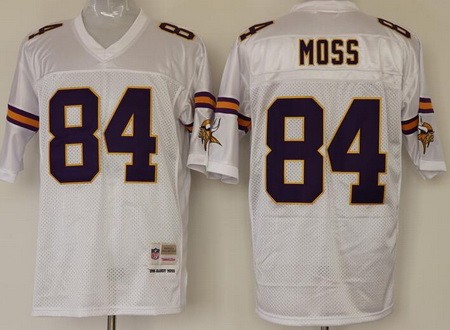 Minnesota Vikings #84 Randy Moss White Throwback Jersey