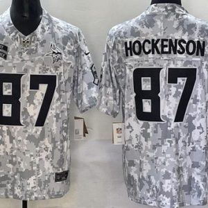 Minnesota Vikings #87 TJ Hockenson Limited Arctic Camo 2024 Salute to Service Jersey