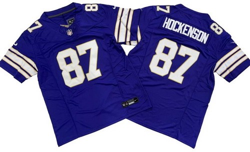 Minnesota Vikings #87 TJ Hockenson Limited Purple Classic FUSE Vapor Jersey