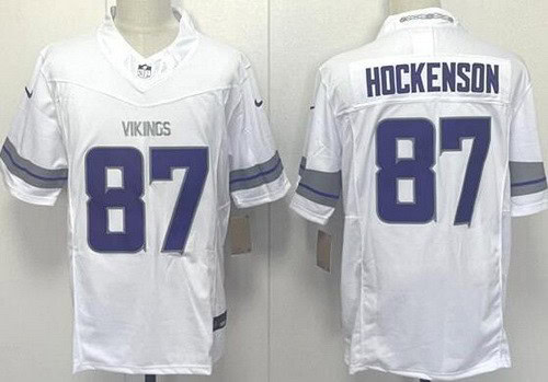 Minnesota Vikings #87 TJ Hockenson Limited White Alternate FUSE Vapor Jersey