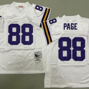 Minnesota Vikings #88 Alan Page White 1975 Throwback Jersey