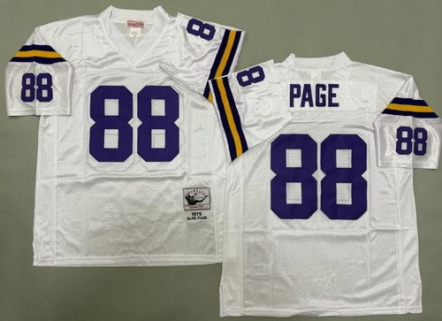 Minnesota Vikings #88 Alan Page White 1975 Throwback Jersey