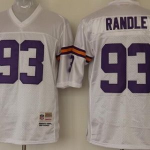 Minnesota Vikings #93 John Randle White Throwback Jerse
