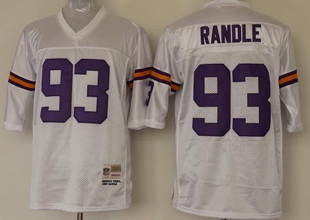 Minnesota Vikings #93 John Randle White Throwback Jerse
