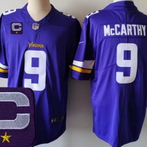 Minnesota Vikings #9 JJ McCarthy Limited Purple 2025 Captain Patch Vapor Jersey