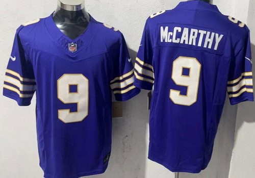 Minnesota Vikings #9 JJ McCarthy Limited Purple Classic FUSE Vapor Jersey