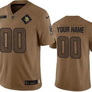Minnesota Vikings Customized Brown 2023 Salute To Service Jersey