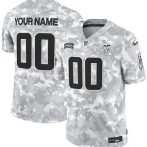 Minnesota Vikings Customized Limited Arctic Camo 2024 Salute to Service Jersey