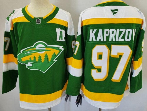 Minnesota Wild #97 Kirill Kaprizov Green Alternate Authentic Jersey