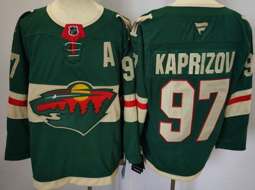 Minnesota Wild #97 Kirill Kaprizov Green Authentic Jersey