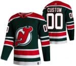 New Jersey Devils Customized Green 2021 Reverse Retro Authentic Jersey
