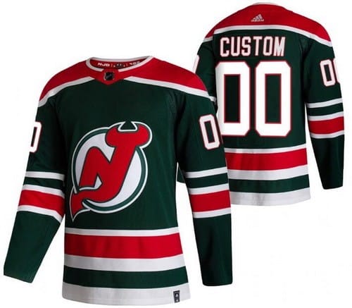 New Jersey Devils Customized Green 2021 Reverse Retro Authentic Jersey