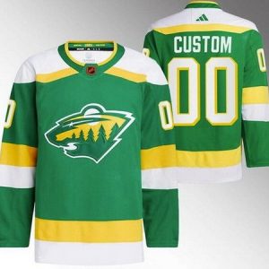 Minnesota Wild Customized Green 2022 Reverse Retro Authentic Jersey
