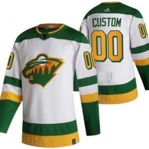Minnesota Wild Customized White 2021 Reverse Retro Authentic Jersey
