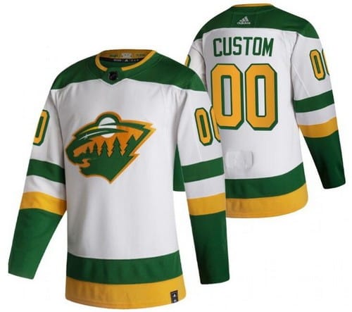 Minnesota Wild Customized White 2021 Reverse Retro Authentic Jersey