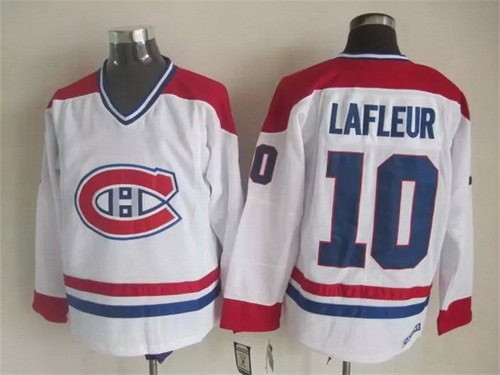 Montreal Canadiens #10 Guy Lafleur White Throwback Jersey