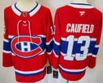 Montreal Canadiens #13 Cole Caufield Red Fanatics Authentic Jersey