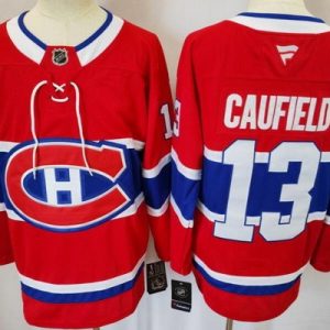 Montreal Canadiens #13 Cole Caufield Red Fanatics Authentic Jersey