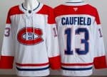 Montreal Canadiens #13 Cole Caufield White Authentic Jersey