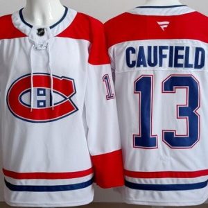 Montreal Canadiens #13 Cole Caufield White Authentic Jersey