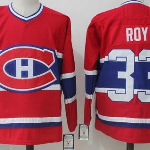 Montreal Canadiens #33 Patrick Roy Red Throwback Jersey