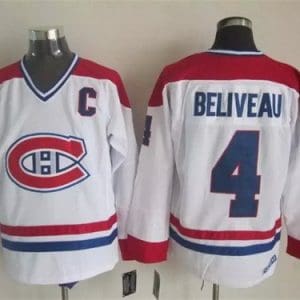 Montreal Canadiens #4 Jean Beliveau White Retro Jersey