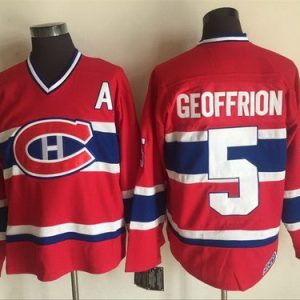 Montreal Canadiens #5 Bernard Geoffrion Red Throwback Jersey