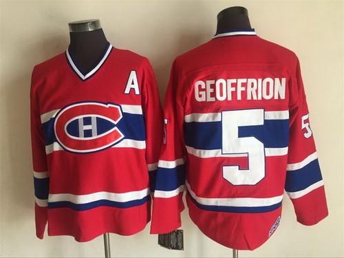 Montreal Canadiens #5 Bernard Geoffrion Red Throwback Jersey