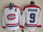 Montreal Canadiens #9 Maurice Richard White Retro Jersey