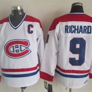 Montreal Canadiens #9 Maurice Richard White Retro Jersey