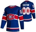 Montreal Canadiens Customized Blue 2021 Reverse Retro Authentic Jersey