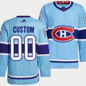 Montreal Canadiens Customized Light Blue 2022 Reverse Retro Authentic Jersey