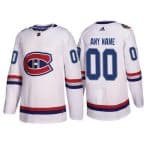 Montreal Canadiens Customized White 2017 NHL 100 Classic Authentic Jersey