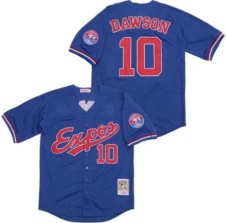 Montreal Expos #10 Andre Dawson Blue Throwback Jersey