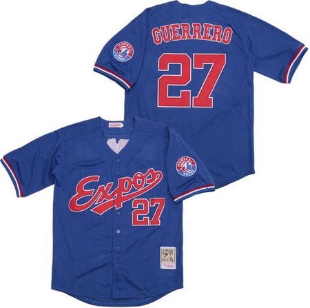 Montreal Expos #27 Vladimir Guerrero Blue Throwback Jersey