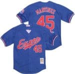 Montreal Expos #45 Pedro Martinez Blue Throwback Jersey