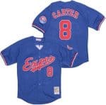 Montreal Expos #8 Gary Carter Blue Throwback Jersey