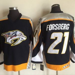 Nashville Predators #21 Filip Forsberg Black Throwback Jersey