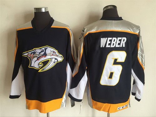 Nashville Predators #6 Shea Weber Black Throwback Jersey