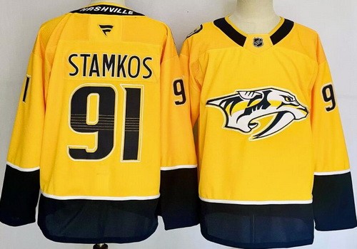 Nashville Predators #91 Steven Stamkos Yellow Authentic Jersey