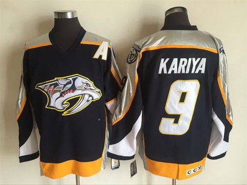 Nashville Predators #9 Paul Kariya Black Throwback Jersey