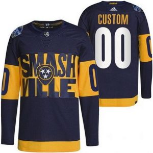Nashville Predators Customized Navy 2022 Stadium Series Authentic Jersey