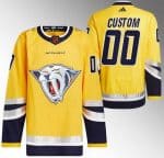 Nashville Predators Customized Yellow 2022 Reverse Retro Authentic Jersey