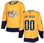 Nashville Predators Customized Yellow Authentic Jersey