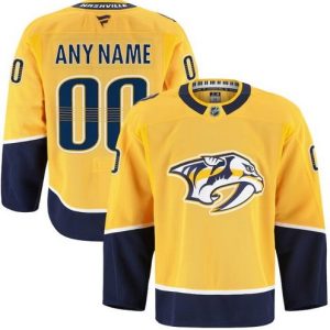 Nashville Predators Customized Yellow Fanatics Authentic Jersey