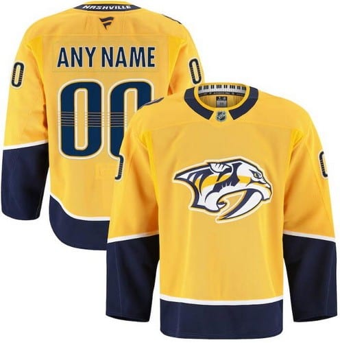 Nashville Predators Customized Yellow Fanatics Authentic Jersey