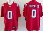New England Patriots #0 Christian Gonzalez Limited Red Vapor Jersey