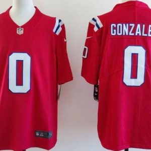 New England Patriots #0 Christian Gonzalez Limited Red Vapor Jersey