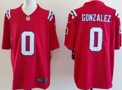 New England Patriots #0 Christian Gonzalez Limited Red Vapor Jersey
