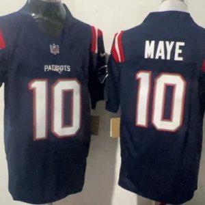 New England Patriots #10 Drake Maye Limited Navy FUSE Vapor Jersey